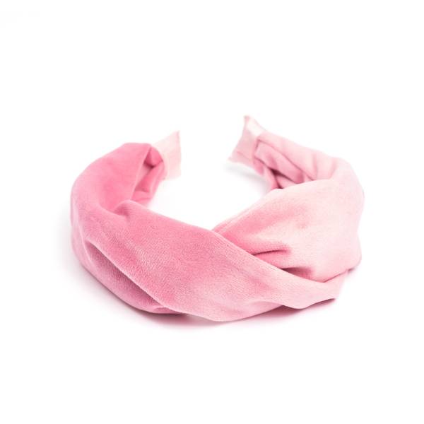 Dark, Velvet hårbøyle folded, pale pink